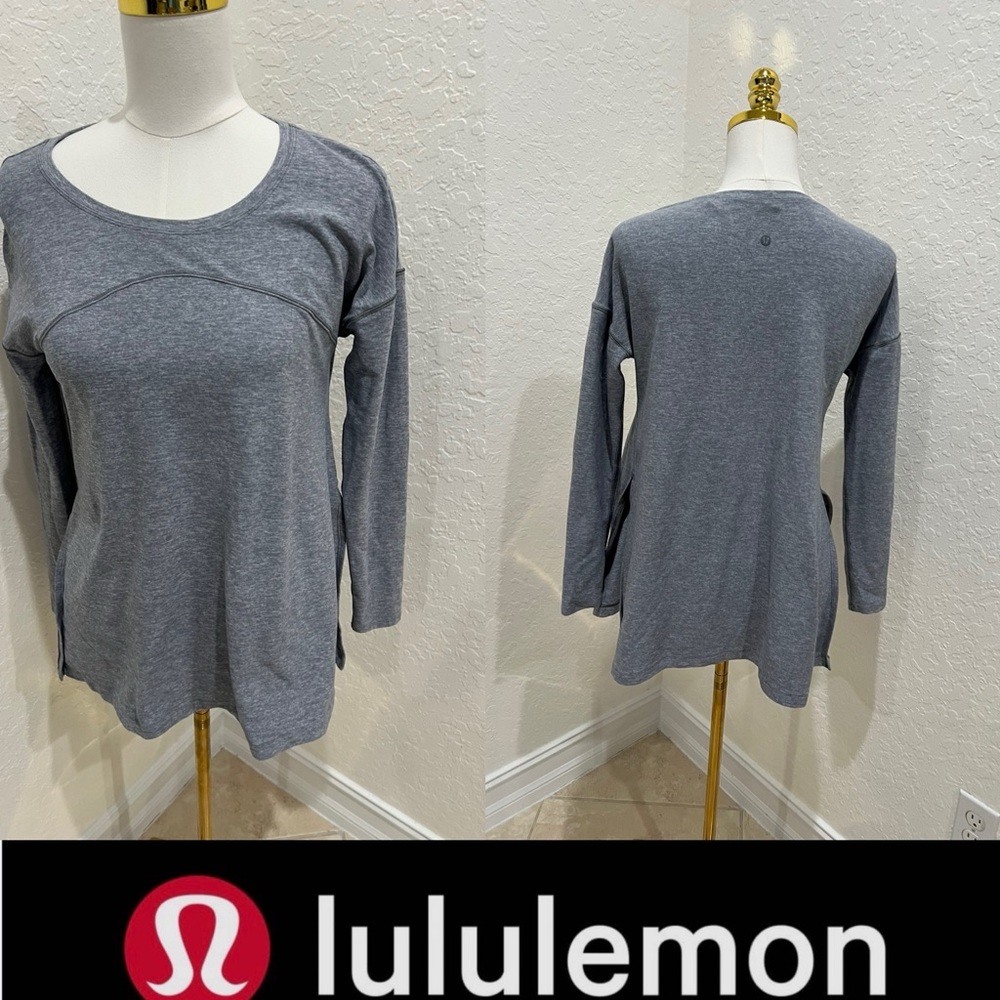 lululemon athletica Gray Long-Sleeve Scoop Neck Sweatshirt